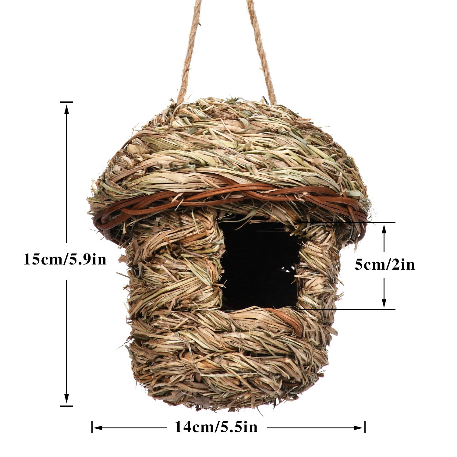 Hand Woven Hummingbird House Bird Hut and Hummingbird Houses Nest Small Hanging Bird Chickadee House for Finch Canary in Outdoor: G2