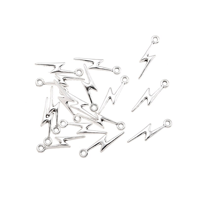 YuenZ 40 stücke Neue Produkt Antike silber farbe Blitz Reize Anhänger Schmuck Metall Legierung Schmuck Kennzeichnung 20*5mm l108: Antikes Silber überzogen