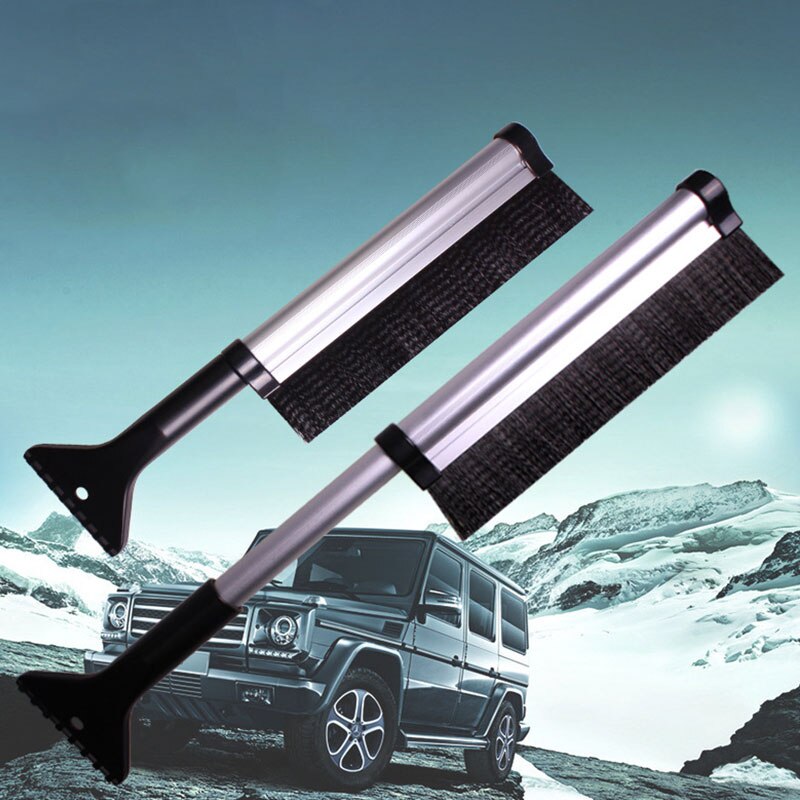Raspador de hielo para parabrisas de coche, cepillo extensible de acero inoxidable, herramienta de limpieza, escoba, accesorios de lavado