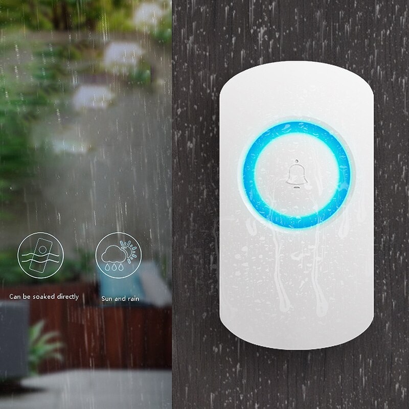 Wireless Doorbell Waterproof Chimes Wireless Kit with LED Flash Wireless Doorbells for Home US Plug