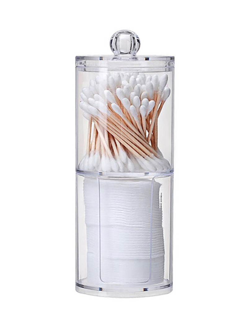 Acrylic Cotton Swab Cotton Storage Box Portable Transparent Dustproof Cosmetic Container Jewelry Storage Box