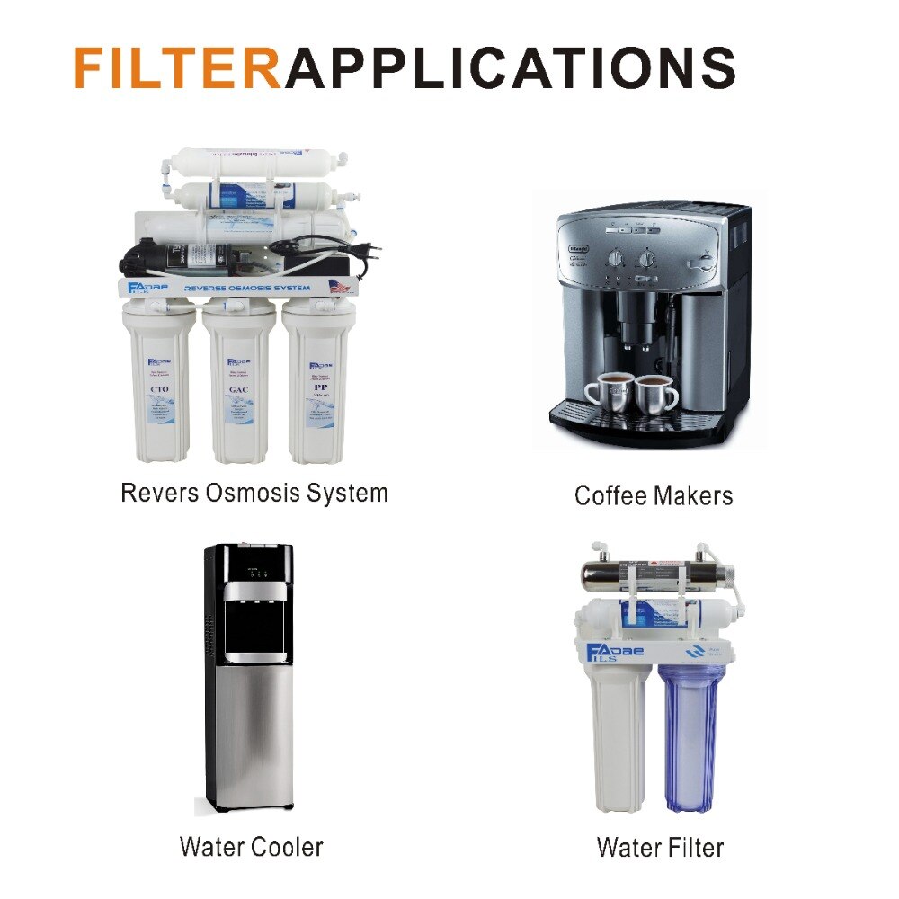 Koelkasten En Ro Systeem Water Filters T33 Inline Pre/Post Sediment Filter 2000 Gal, 2 "Od X 10" Lengte (2 Pack)