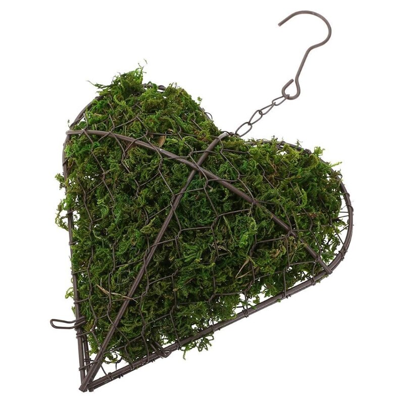 Macetero colgante con forma de corazón, maceta de Metal Artificial para flores, cesta de almacenamiento, soporte para plantas suculentas de pared con gancho, decoración de jardín