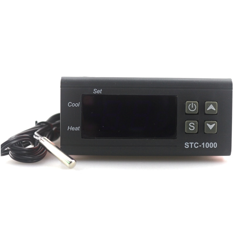 STC 1000 Digital Temperature Controller Two Relay Output LED Thermostat Incubator 110V 220V 10A with Heater and Cooler