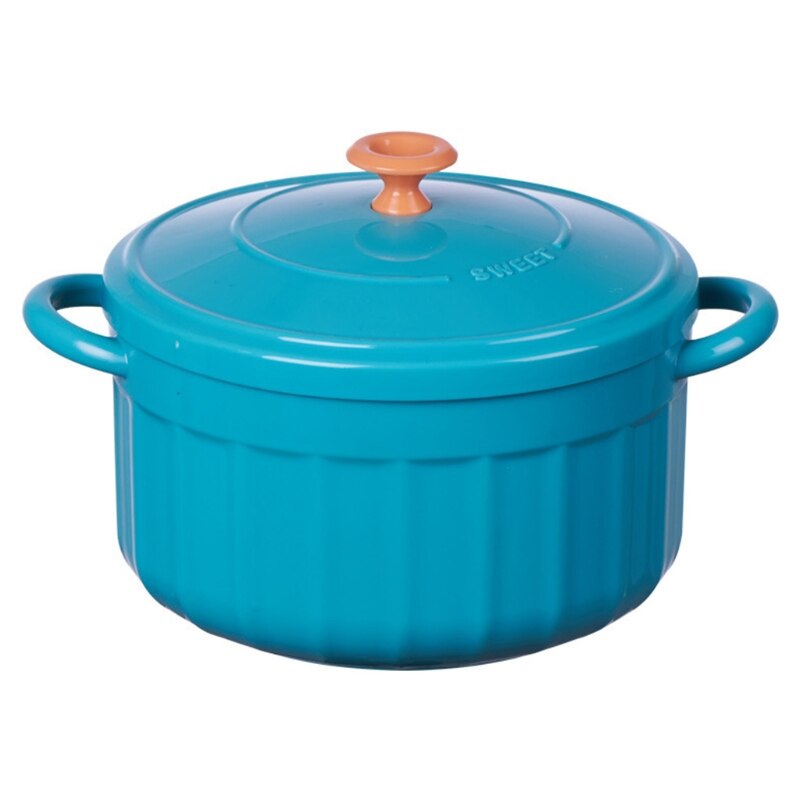 Handheld Bowl Anti-scald Noodle Soup Rice Ramen Bowl w 2 Handle Japanese Style Kitchen Tableware Blue/Cyan/Orange/Yellow: 1