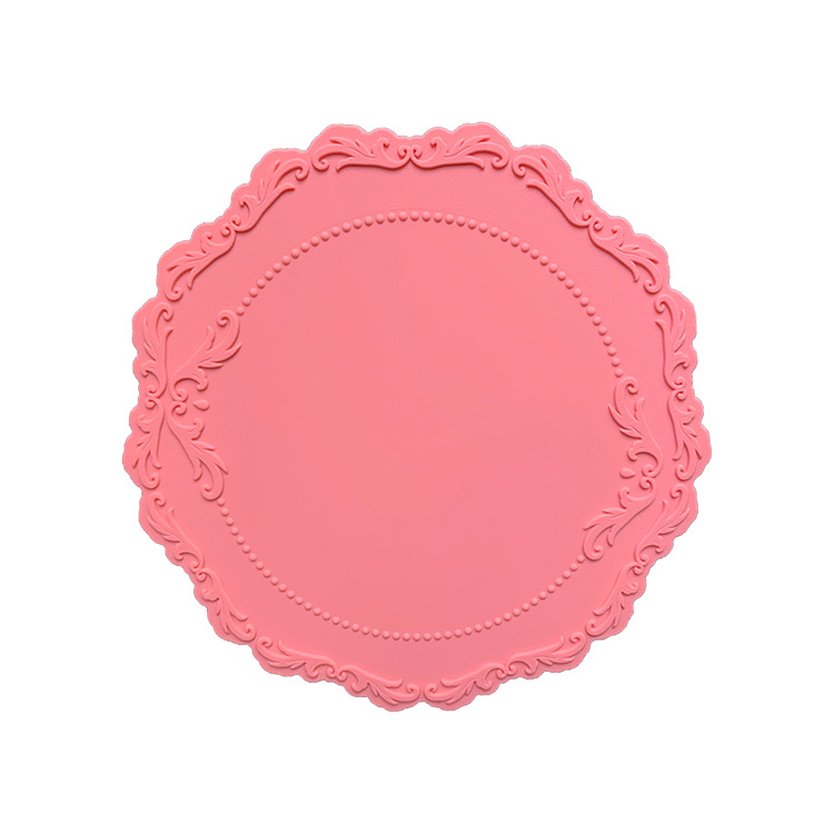 Almohadilla aislante resistente a altas temperaturas, tapete de silicona resistente al calor para mesa de comedor, tapete grueso para el hogar, tapete para tazas, cuenco y plato: Rojo