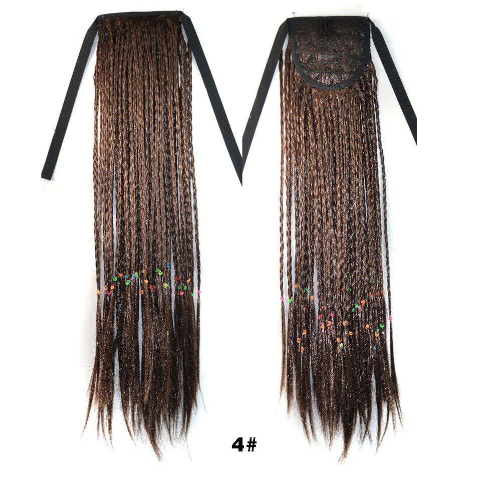 ZM hand made ombre braiding hair pony tail black and brown hair pieces for women braid ponytail extension: 1604
