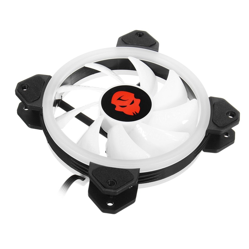 6pcs 120mm Computer PC Cooler Cooling Fan Double Ring RGB LED Fan With Remote Control 366 Modes For CPU