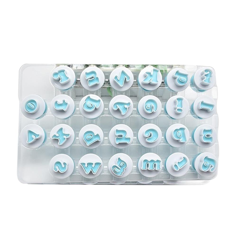 26 letters digitale cakevorm veer reliëfvorm alfabet cakevorm chocolade plunger uitsteker diy karakter bruiloft: Kleine letters