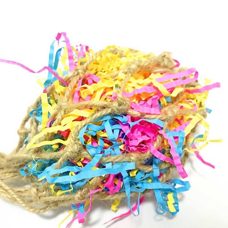 Parrot Bite-resistant Hanging Toy Pet Bird Toy Rope Mesh Bag Including Colorful Wire-drawn