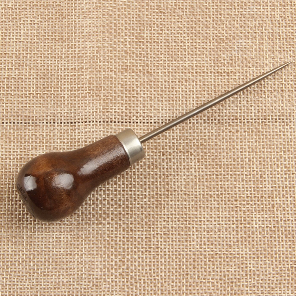 11cm Handle Awl Tools For Leather Sewing AWL Tool Leather Wood Craft Stitching 1 Pcs