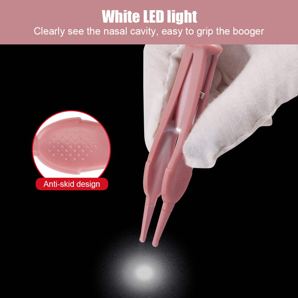 Led baby næse rensning pincet øre rense værktøj øre næse pick navle cleaner remover pincet kropspleje