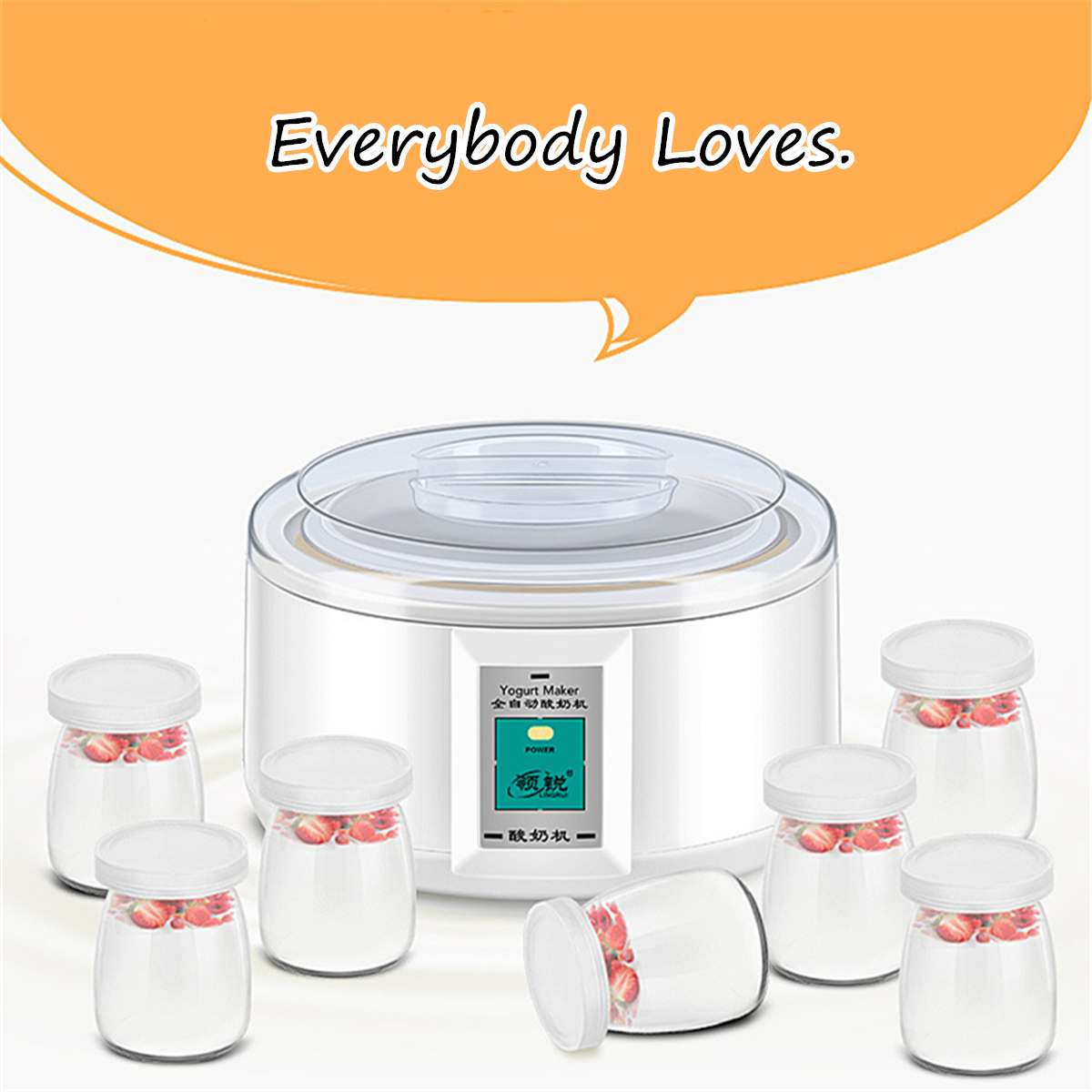 Yoghurt Machine 1Pc Roestvrijstalen Voering Multifunctionele Met 7 Potten Diy Elektrische Leben Container Automatische Yoghurt Machine