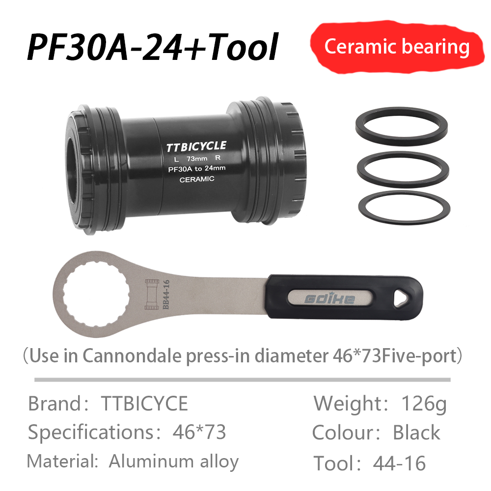 Center axle tool BB30A-24/PF30A 24/30/28.99mm for PF30A frame shell width 73mm for mountain bike Cannondale crank group hollowte: Burgundy