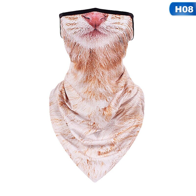 3D Animal Bandana Buffs Neck Gaiter Cycling Fishing Windproof Balaclava Face Mask Scarf Outdoor Hiking Ear Hang Neck Cover: 8