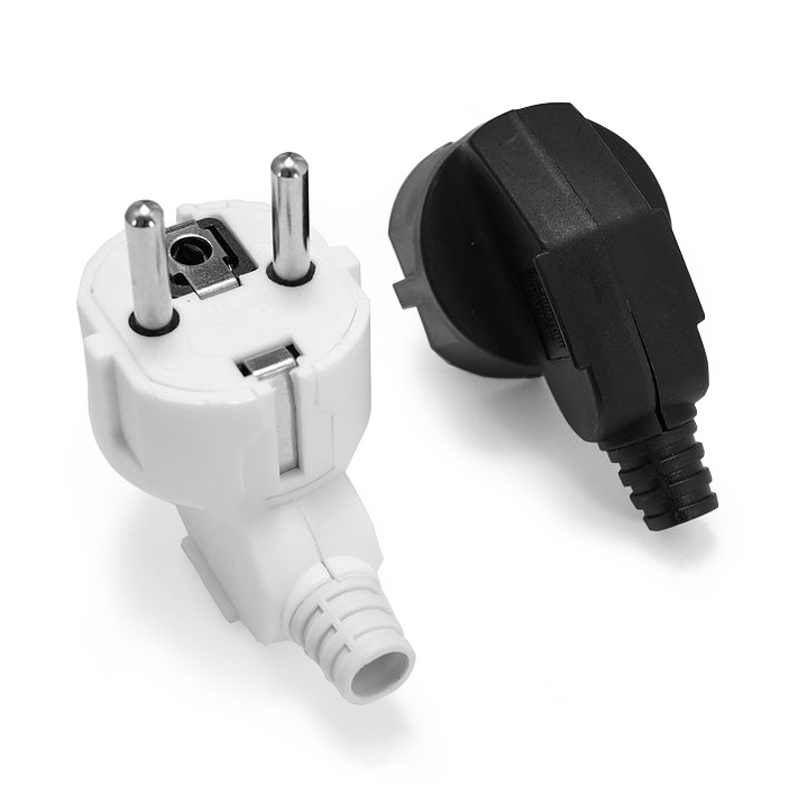 EU Plug AC Power Adapter Socket 250V Connector Cable Electrical Plug White Black korean Male Converter Adaptors Detachable Plugs