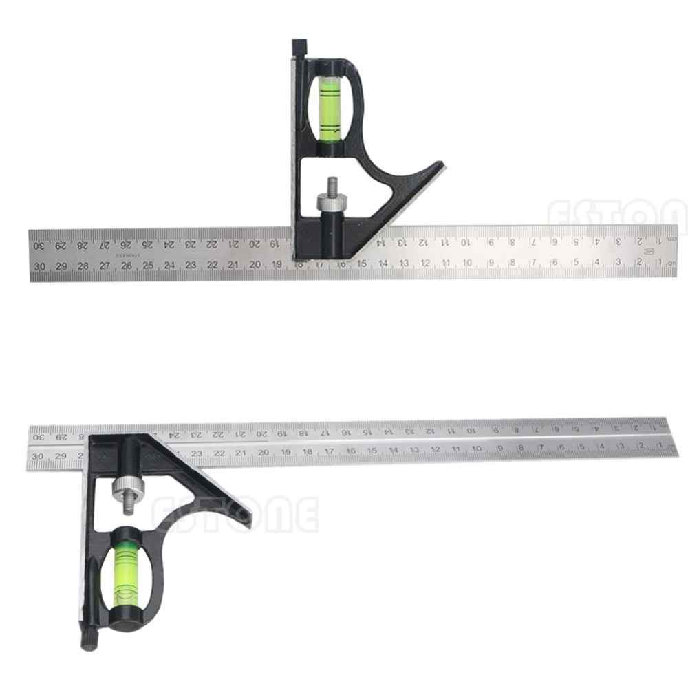 300mm(12") Adjustable Engineers Combination Try Square Set Right Angle Ruler