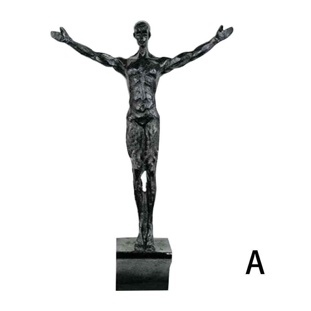 Industriell stil klättring man harts järn tråd vägghängande dekoration skulptur figurer retro staty dekor: A