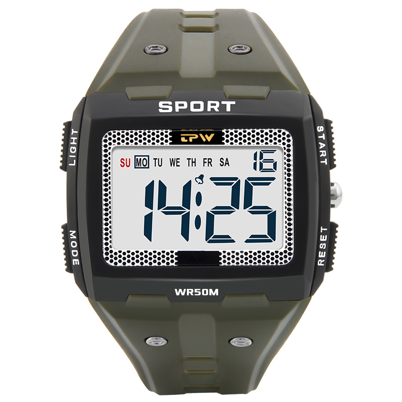 TPW Oversized digitaal horloge Grote cijfers af te lezen 5ATM Waterbestendig: Ivoor