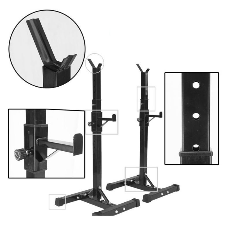 Adjustable Height 105-160cm Multifunctional Barbell Squat Rack Split All Black Fitness Equipment Sturdy Maximum Load 150 Kg HWC