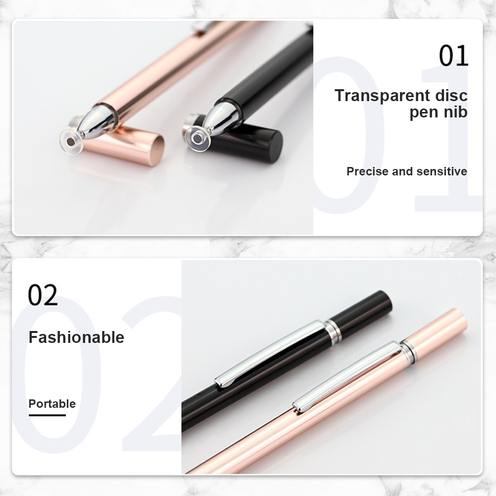 Disc Stylus Pen Touch Screen Disc Stylus Pen Capacitieve Touchscreen Stylus Zilver Magnetische Clip + Magnetische Cap