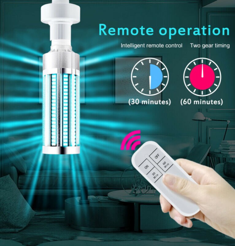 E27 60W 40W Uvc Led Kiemdodende Uv Licht Sterilisator Ultraviolet Licht Uv Desinfectie Lamp Eliminator Buis Ac 220V 110V
