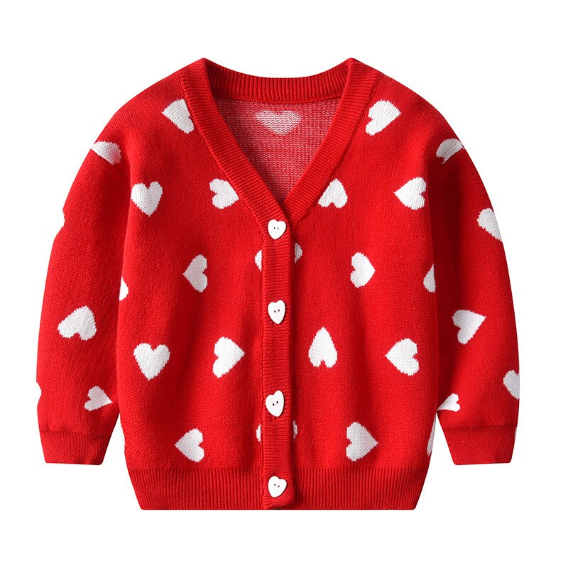 Baby Girl 2020 Heart maglione Girls Toddler Girl maglione natalizio Baby Girl Cardigan lavorato a maglia Baby Girl Winter Clothes