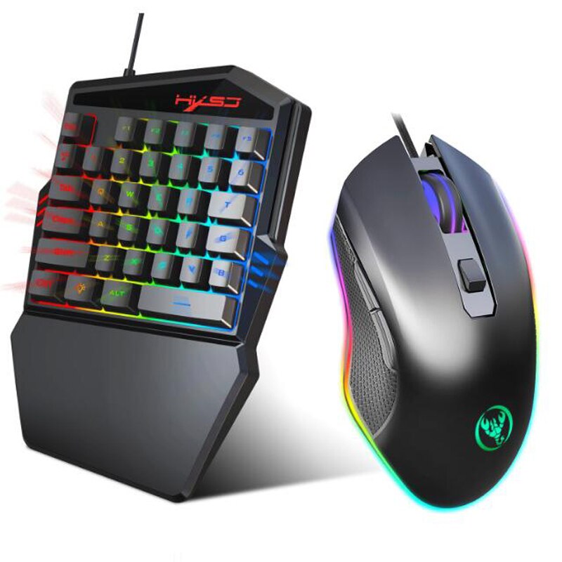35-key film one-handed keyboard color backlight supports various games keyboard Mouse Set