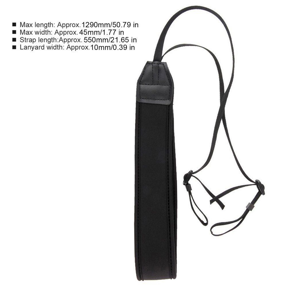 Fashionable Camera Single Shoulder Neck Camera Adjustable Durable Anti-slip Strap Belt for SLR DSLR Black Accessory