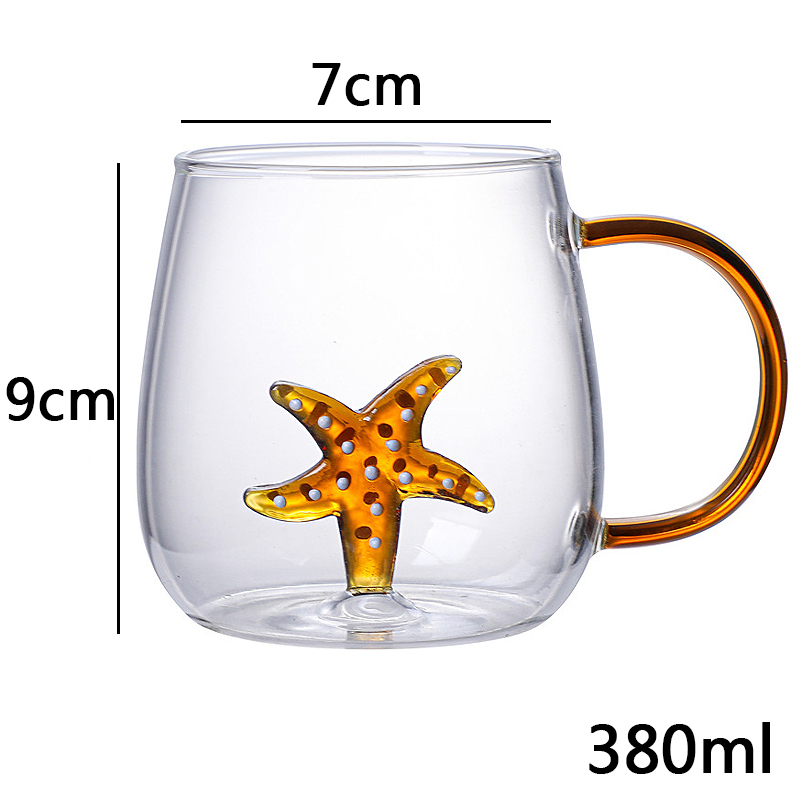 380ML Cartoon Animal Shape Glass Home Cute High Borosilicate Glass Single Layer Cup Living Room with Guests Juice Cold Drink Cup