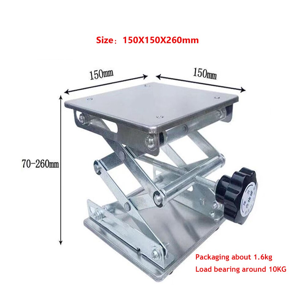 Laboratory Lifting Platform 150x150mm 200x200mm Stainless Steel Stand Laboratory Adjustable Mobile Lifting Platform Desktop Lift: 150mmx150mm