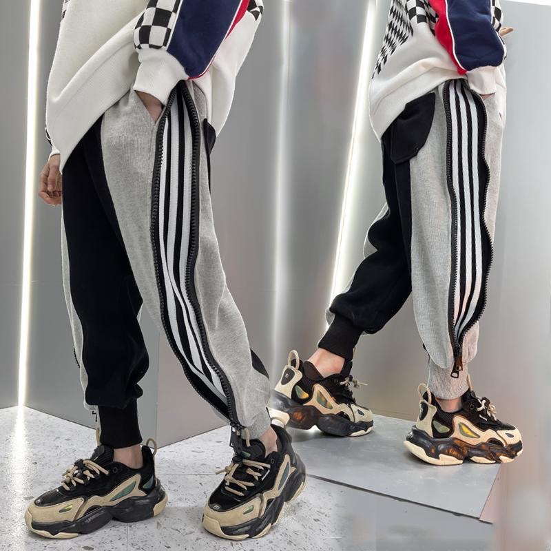 Pantaloni per ragazzi pantaloni Casual a righe moda primavera autunno bambini pantaloni sportivi di tendenza allentati pantaloni sportivi in cotone per adolescenti pantaloni Harem
