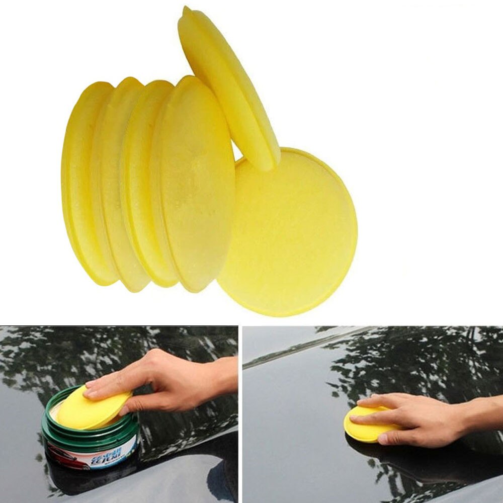 6 Stuks Auto Spons Wassende Polijsten Wax Wax Foam Sponge Pad 10 Cm Kleine Ronde Spons Pad