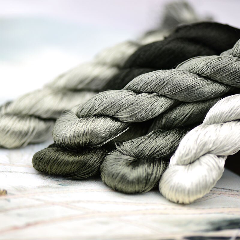 Fil de soie 400 1 pièce, pour broderie à la main, points de croix, Branches et tiges