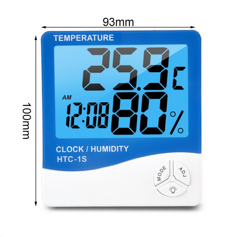 Indoor Outdoor Digital Wireless Thermometer Hygrometer With Clock LCD Display Temperature Humidity Meter: -1S
