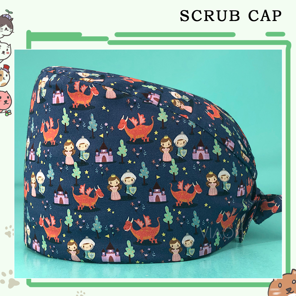 Scrubs Caps Mode Nurse Cap Dier Bedrukt Verstelbare Chirurgische Hoed Ziekenhuis Accessoires Dierenwinkel Werkhoeden
