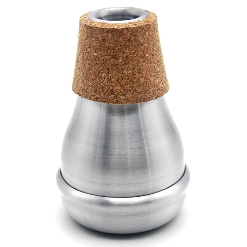 Silver Aluminium Cork Practice Trumpet Bubble Mute Musical Instrument Accessories: Default Title