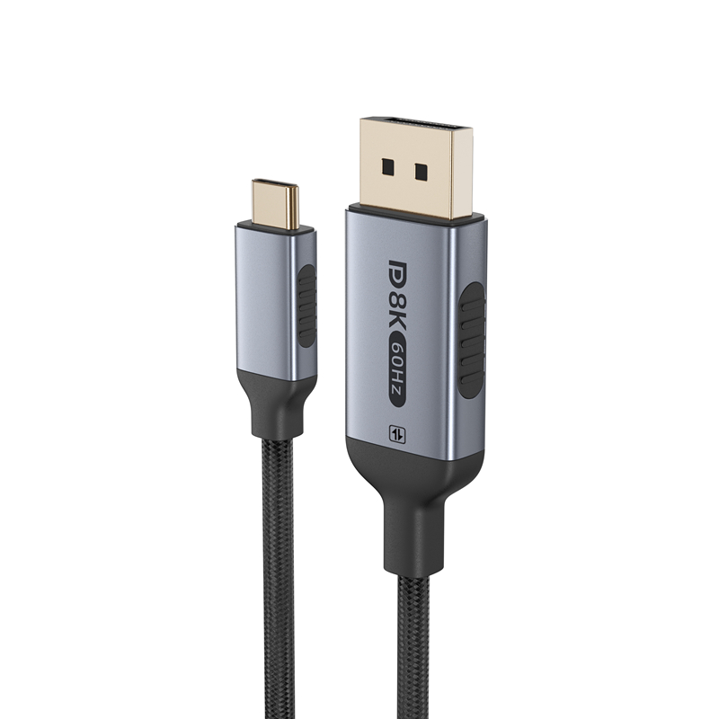 Cable USB C a DisplayPort 1,4, 8K 60Hz Thunderbolt 4/3 /USB4 a DP, adaptador de 6,6 pies/2M(4K 60Hz 144Hz 120Hz 2K 240Hz) 32,4 Gbps: Negro / 1 m
