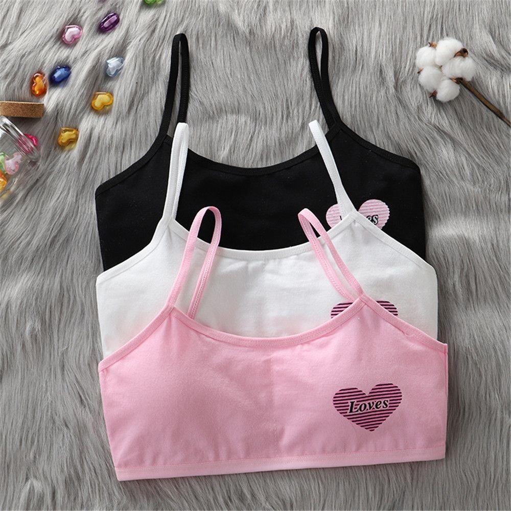 10-15 Years Old Kids Underwear Bra Girl Cotton Clothes Cute Camisole Children Vest Heart Baby Bra Kids Tank Top