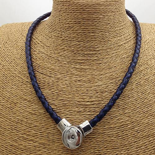 Collar de cuero Pu con botón a presión, joyería Oem, Odm Ne1005, novedad
