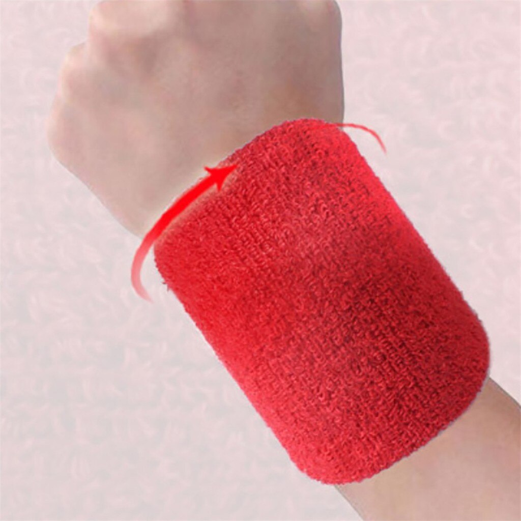 2 stücke Bunte Baumwolle Unisex Sport Schweißband armband Handgelenk Schutz Laufende Badminton Basketball Klammer Frottee Schweiß Band