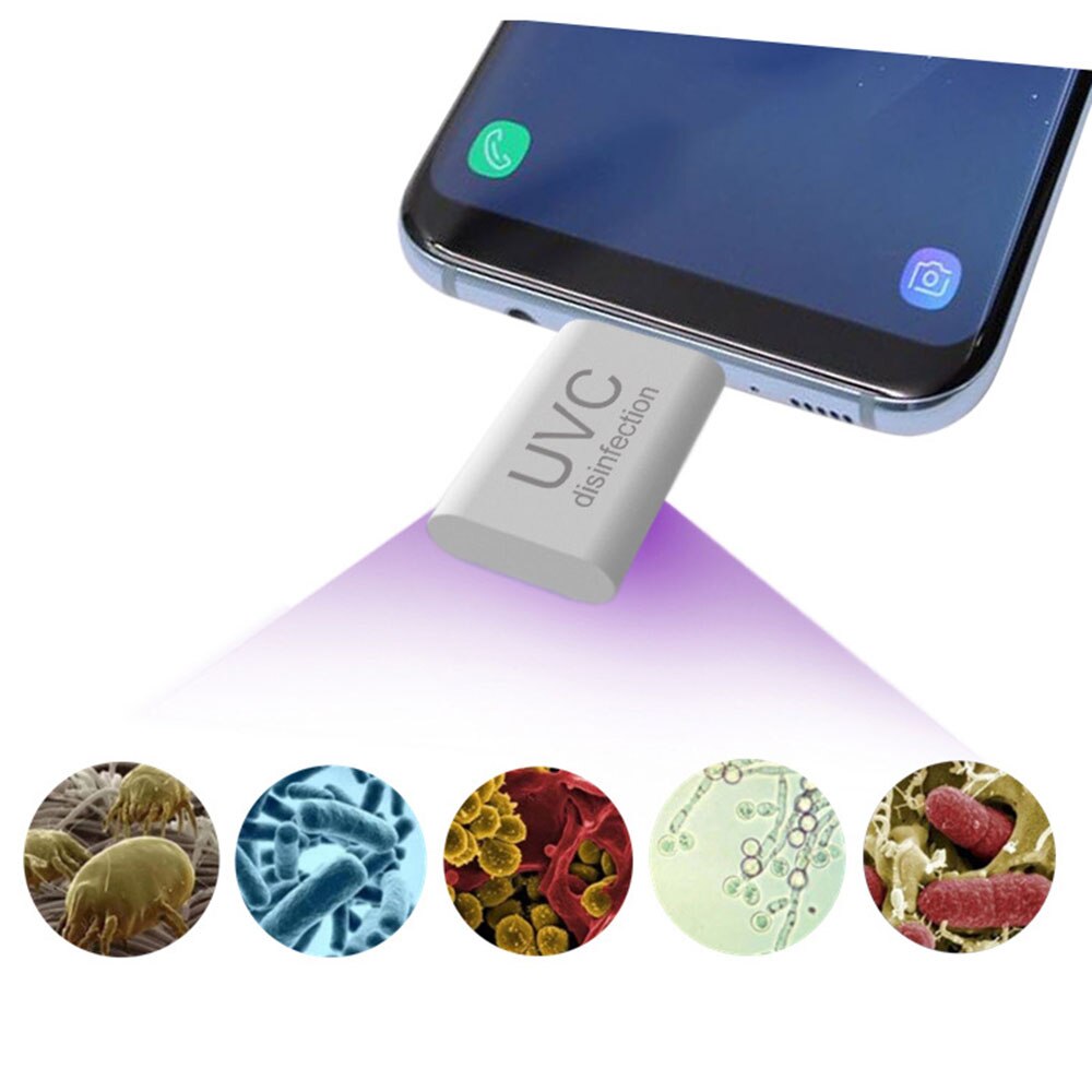 Usb C Telefoon Ultraviolet Kiemdodende Light Sterilisator Draagbare Handheld Uvc Led Steriliseren Lamp Voor Type-C Mobiele Telefoon Iphone