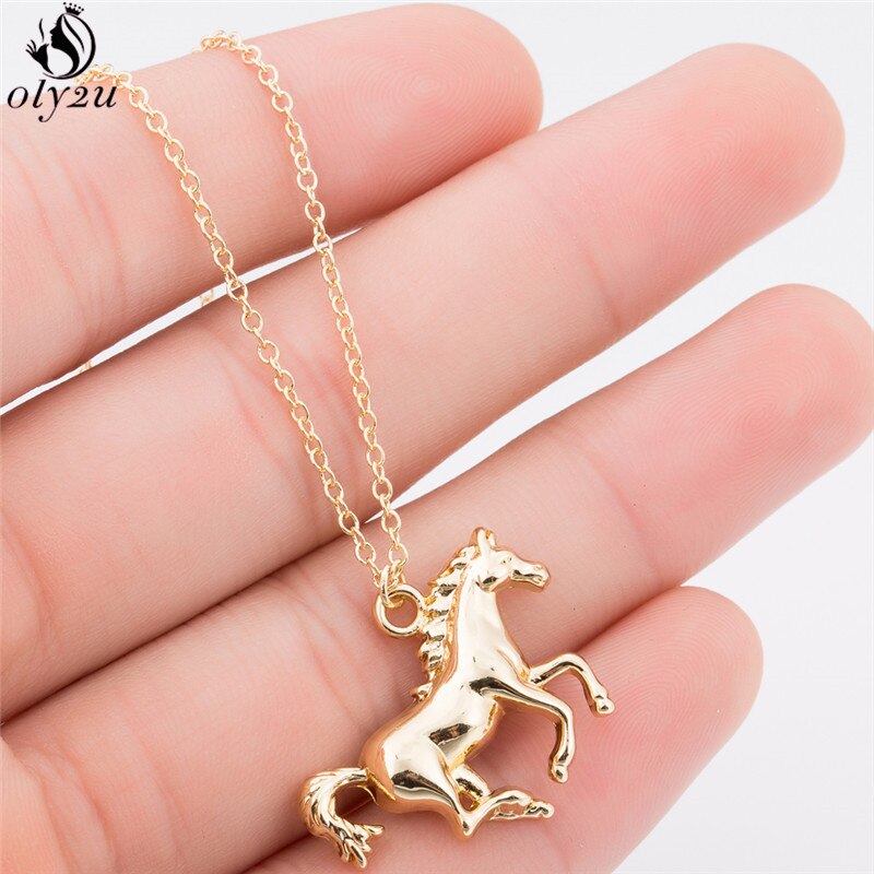 Oly2u Personalize Racing Horse Pendant Necklace for Women Cute Animal Necklaces Men Jewelry Accessories Best Birthday: XL282G