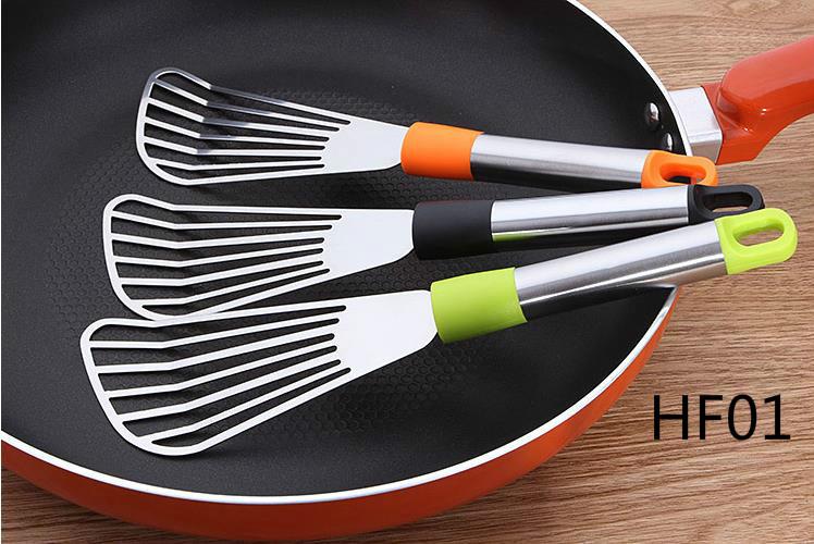 Utensilios de cocina Gadgets de acero inoxidable Multi Freed Steak Fish Pizza espátula para alimentos utensilios de cocina derrames palas pala 6 piezas/lote: HF01