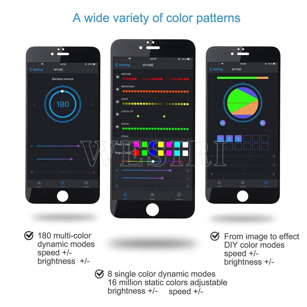 Sp108e wifi led controller trådløs smart app controller til  ws2812b ws2811 ws2813 apa 102c led strip lys  dc5-24v