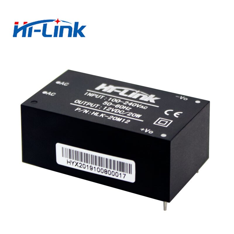5 stk/parti hei-link hlk -20 m 12 220v 12v 20w ac dc kompakt isolert trinn ned strømforsyningsmodul
