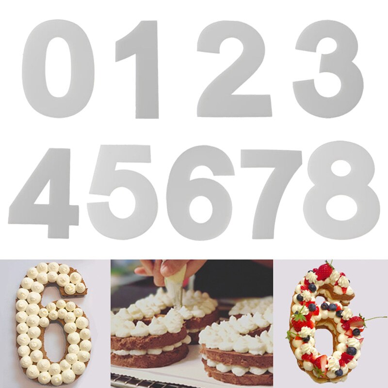 Numbers Cake Mould Set PET Decorating Baking Mold DIY Kitchen Tool For Birthday Pastry B88