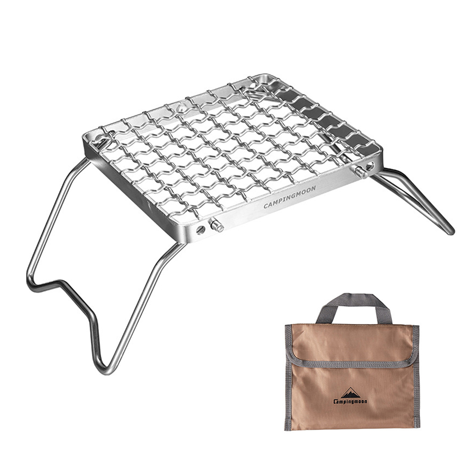 Mini Folding Grill Rack with Adjustable Gear Campi... – Vicedeal