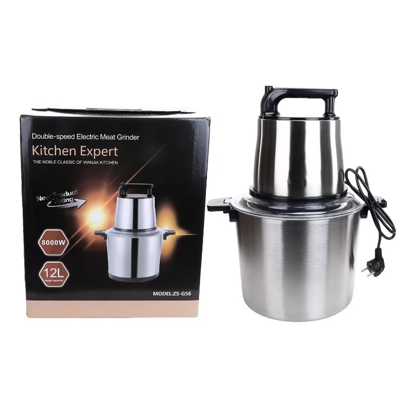 8L/12L Large Capacity Food Processor Meat Grinder Vegetable Blender Chopper Mincer Fufu Pounding Machine for Yam Mixer