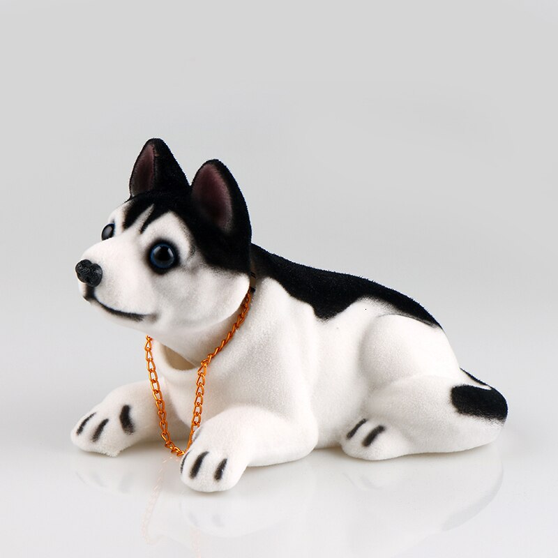 OHANEE luxury nodding dog for car omaments of Shepherd Dog shake head toy usky beagle car decoration automobile accessories: husky